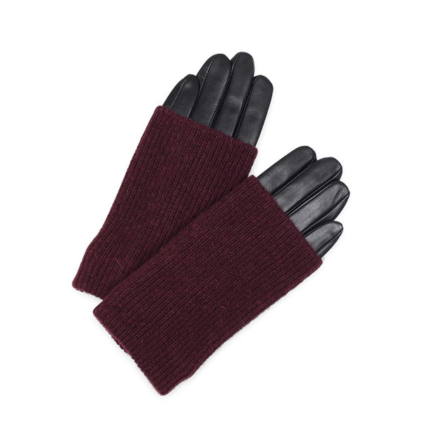 Helly Leather Glove - Black /Burgundy