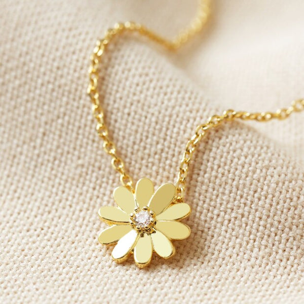 Daisy Charm Necklace In Gold