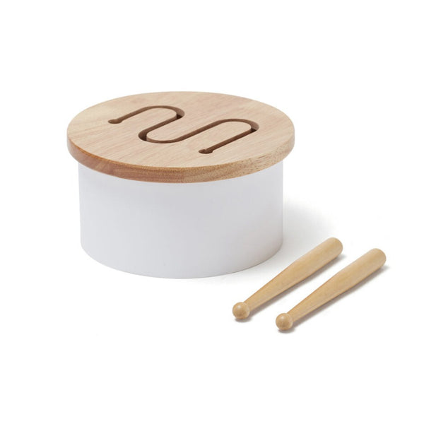 Wooden Mini Drum - White