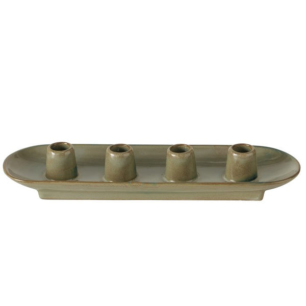 Runyo Grey Oval Candle Holder