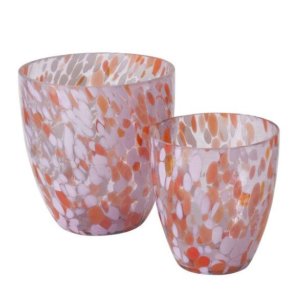 Clarja Small Multi Colour Glass Candle Holder