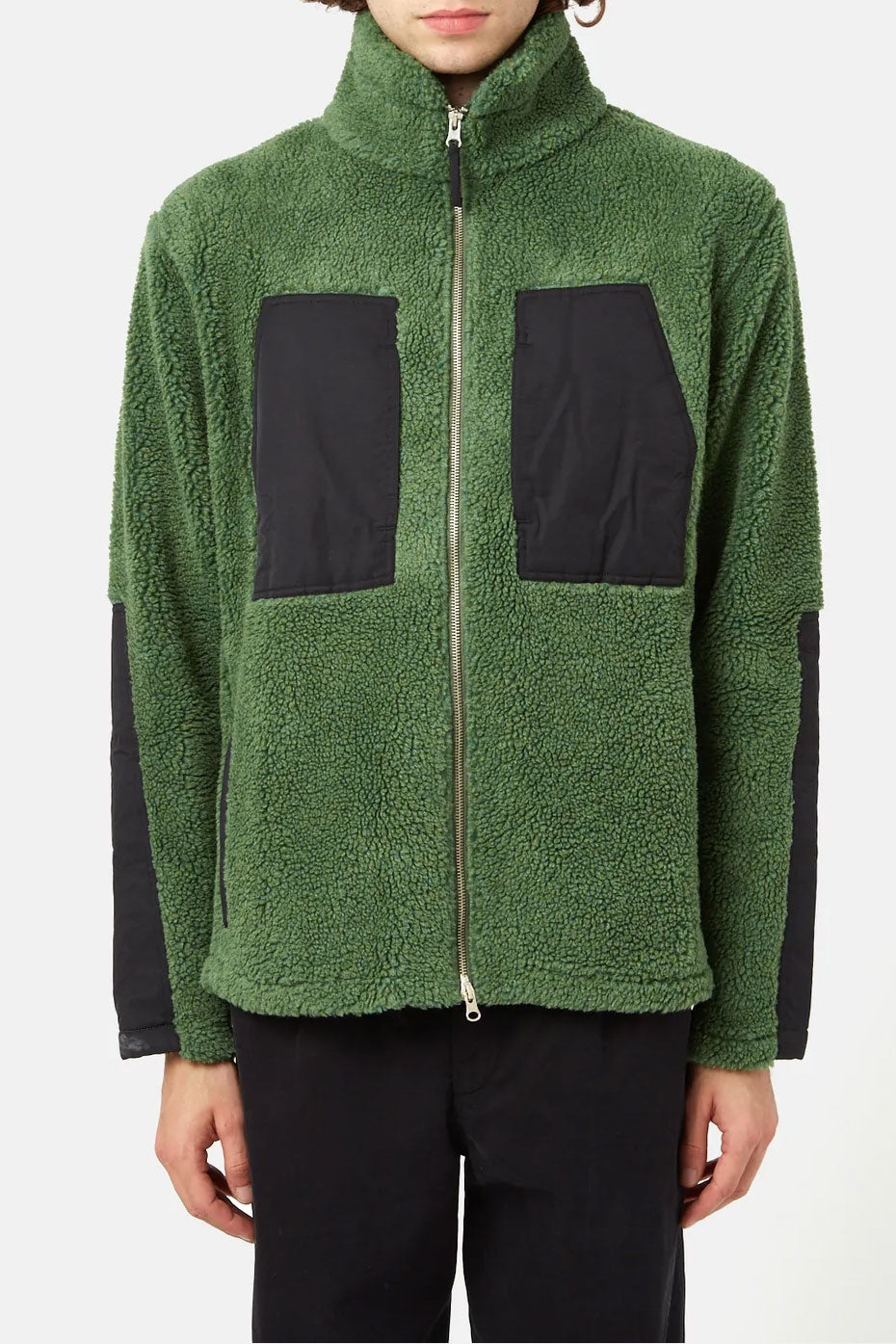 BHODE Sage Green Sherpa Zip Fleece Jacket