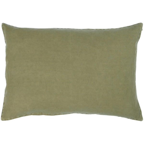 Ib Laursen Rectangle Linen Cushion In Moss Green
