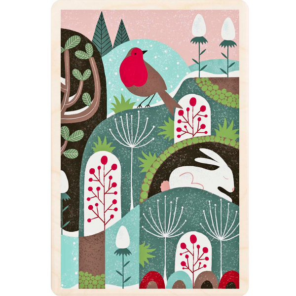 The Wooden Postcard Company Suzy Taylor Robin Wooden Postcard