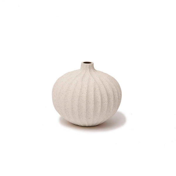 Bari Vase | Medium | Sand White Deep Line