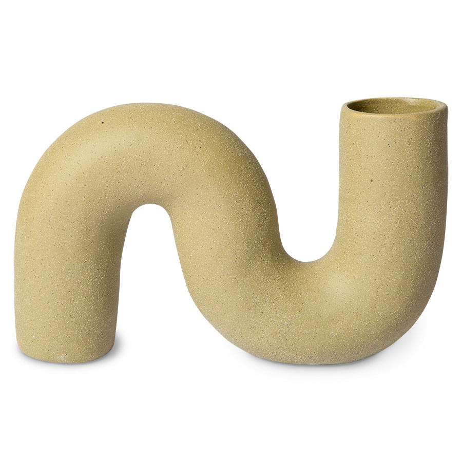 HK Living Hk Objects: Ceramic Twisted Vase Matt Olive