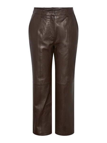 Y.A.S Ricca High Waist Leather Trousers Java