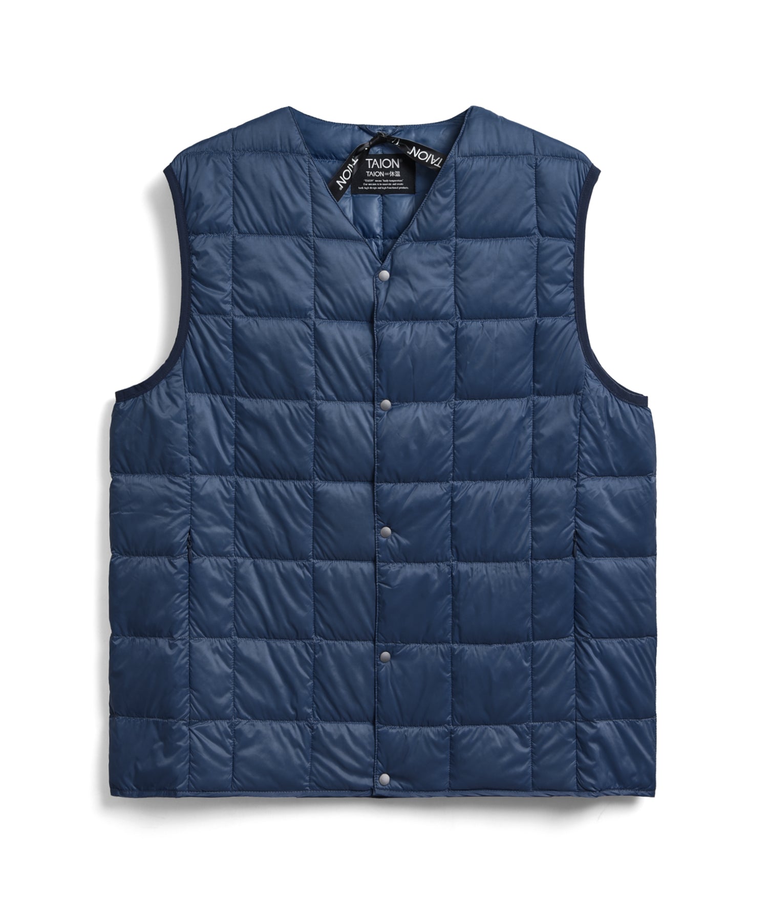 V Button Down Vest - Dark Blue