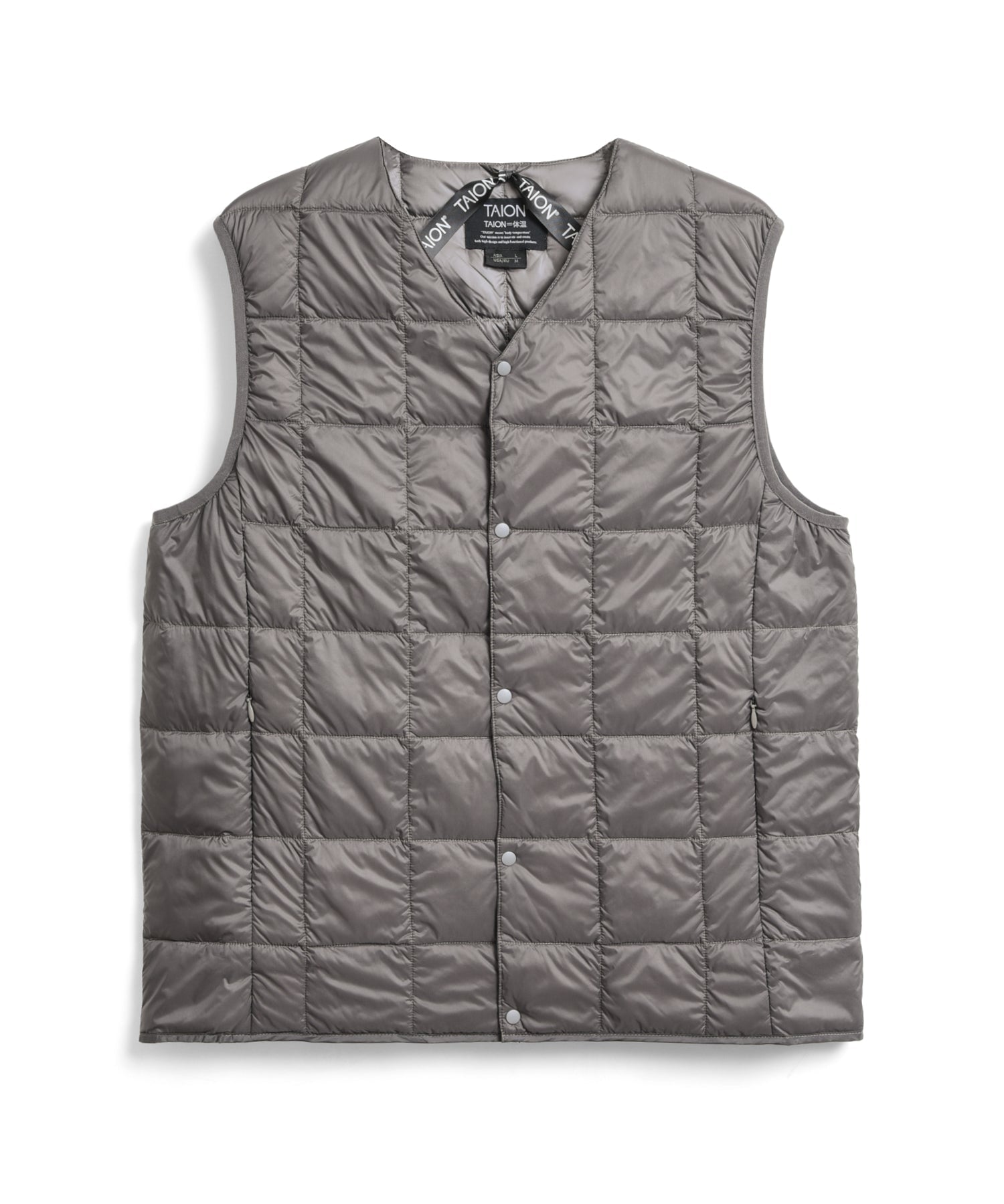 V Button Down Vest - Grey