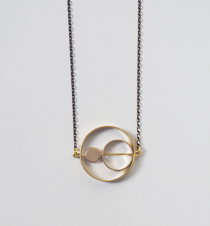Brass Ring + Smaller Rings Necklace