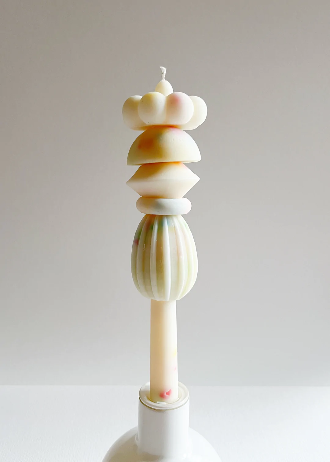 White Flecked Totem Candle