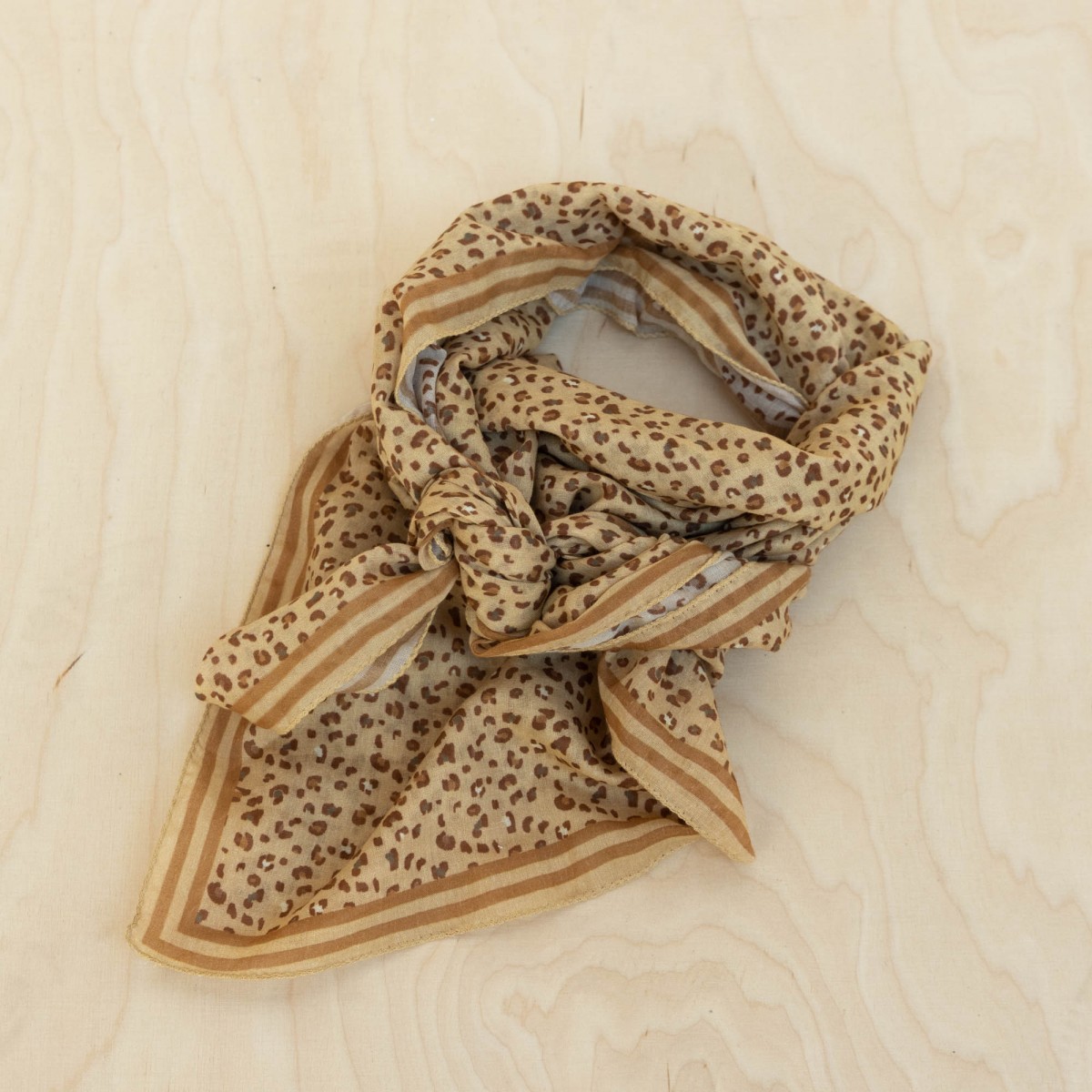 Leopard print cotton scarf