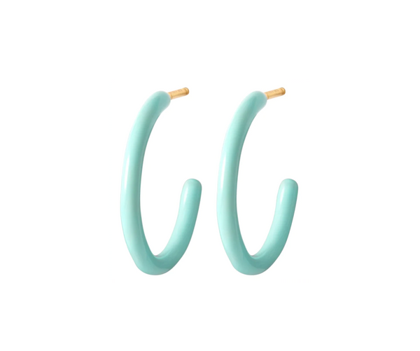 Enamel Mint Hoop Earrings