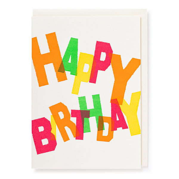 Colorful Happy Birthday - Blank Card