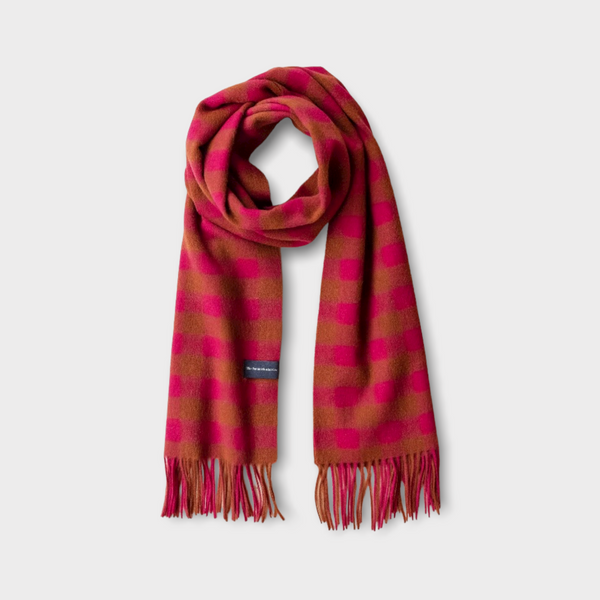 Lambswool Oversized Scarf Magenta Gingham