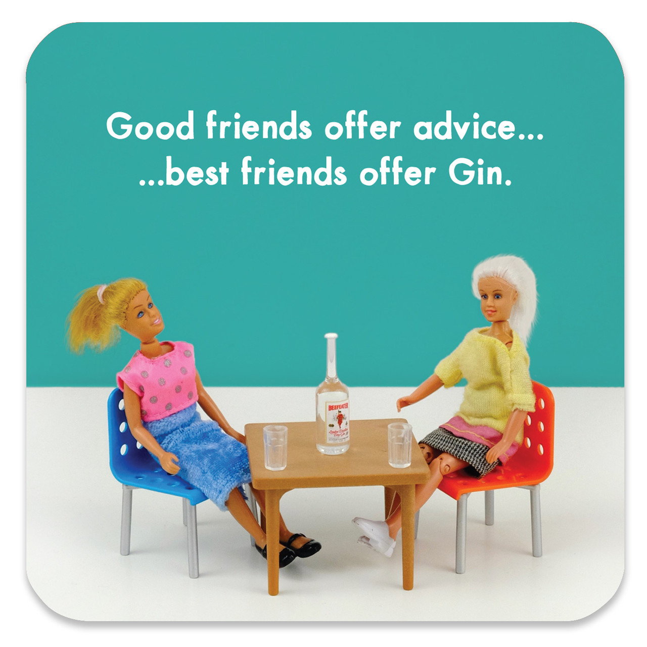 Best Friends Gin Coaster