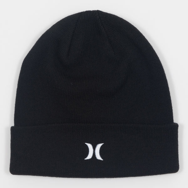 Black Icon Cuff Logo Beanie