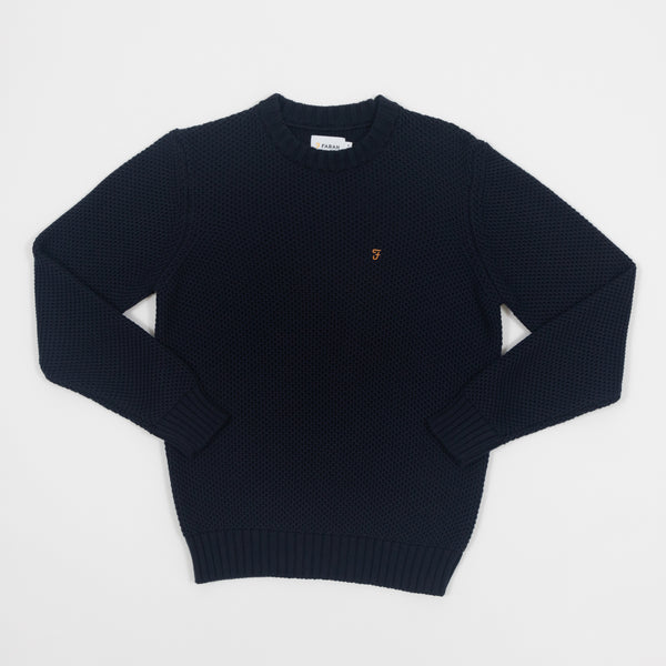 Navy Niseko Honeycomb Knitted Sweatshirt