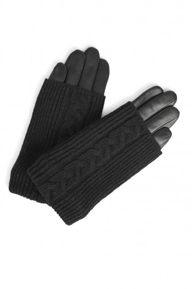 Helly Gloves With Black Cable Knit