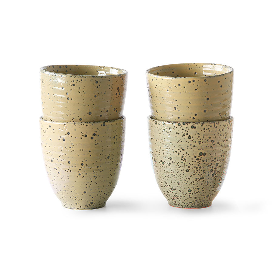 HK Living Set of 4 Mugs Peach - Gradient Ceramics