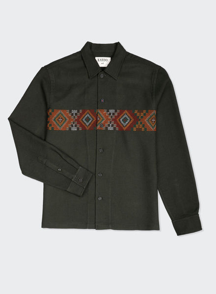 Damien Ls Shirt - Dark Green