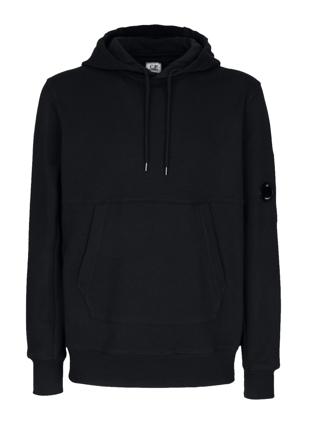 C.p. Company Diagonal Raised Fleece Hoodie Black