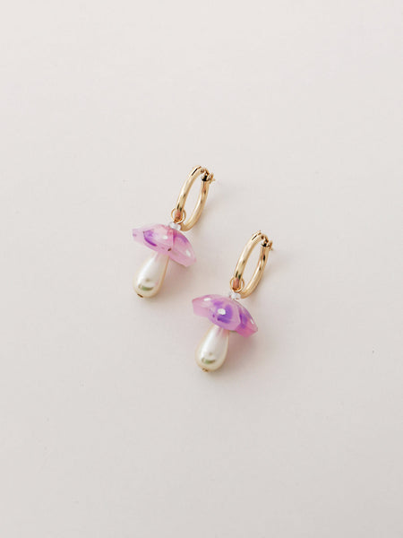 Shroom Hoops In Lavender Speckle