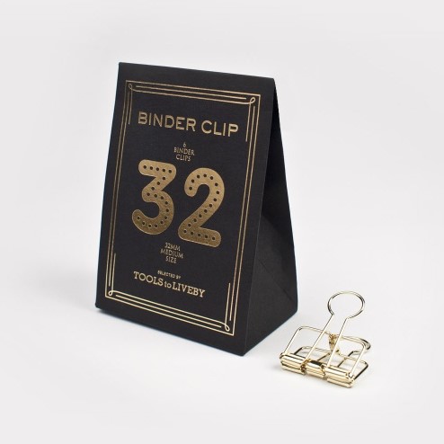 Binder Clips Nº 32 Golden