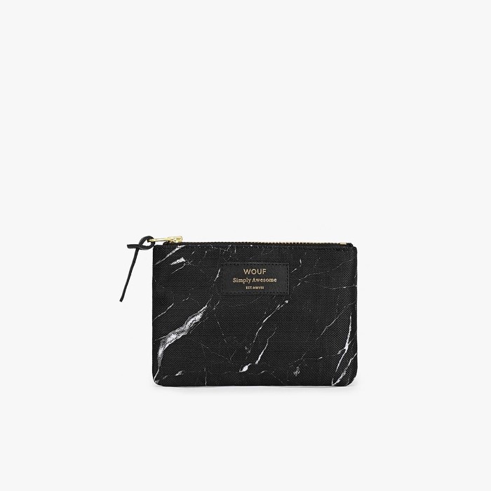 Wouf Black Marble Small Pouch Bag