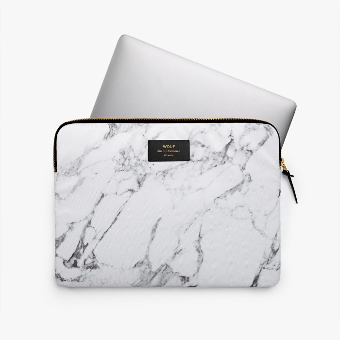 Wouf White Marble Laptop Sleeve 13 Inches