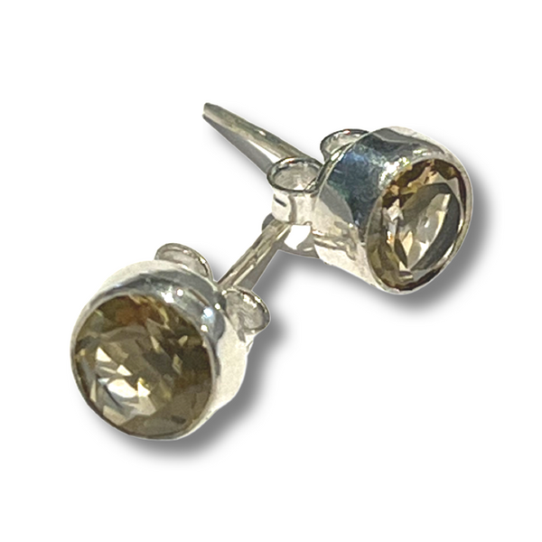 Siren Silver Round Gold Crystal Earrings In Silver