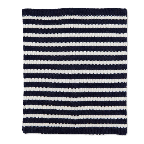 Breton Cashmere Snood Navy/white