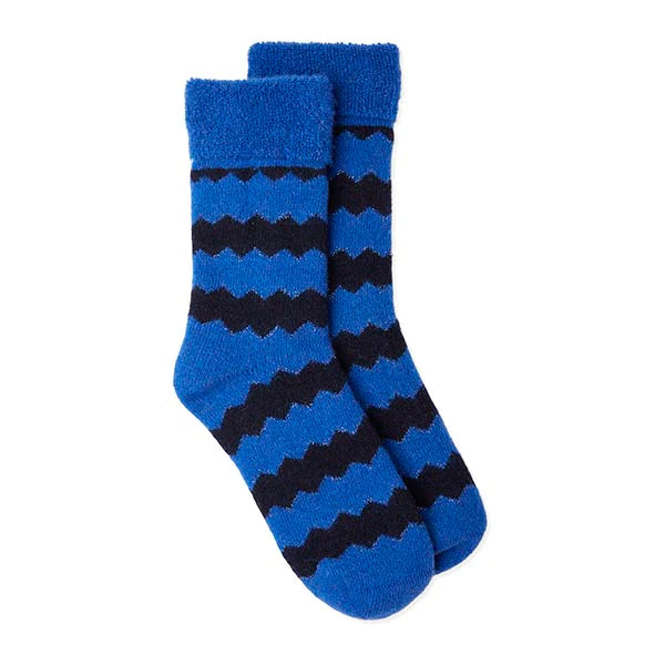 Slipper Socks Zigzag Blue/navy