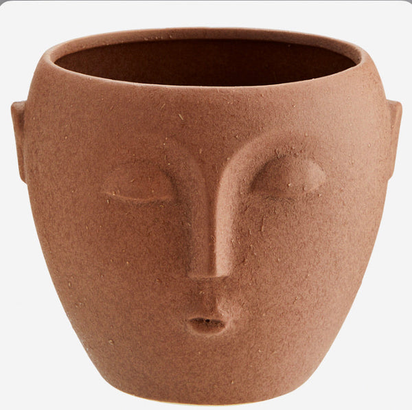 Terracotta Face Pot - Large