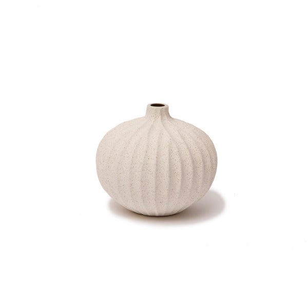 Lindform Bari Vase - Medium In Sand White Light Deep Line