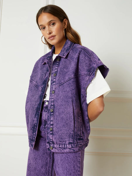 | Kourtney Oversized Waistcoat - Denim Purple