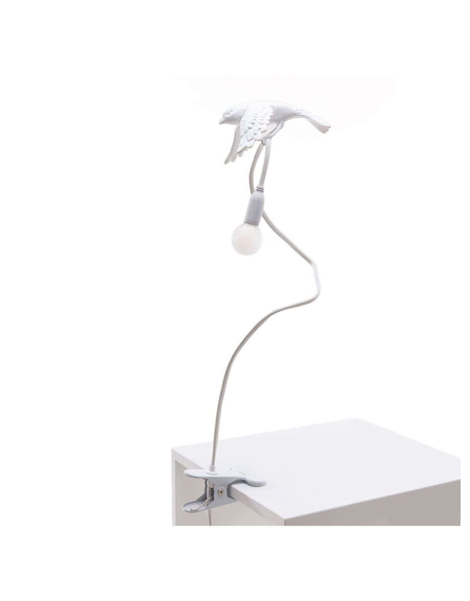 Seletti Sparrow Taking Off Table Lamp with Clamp