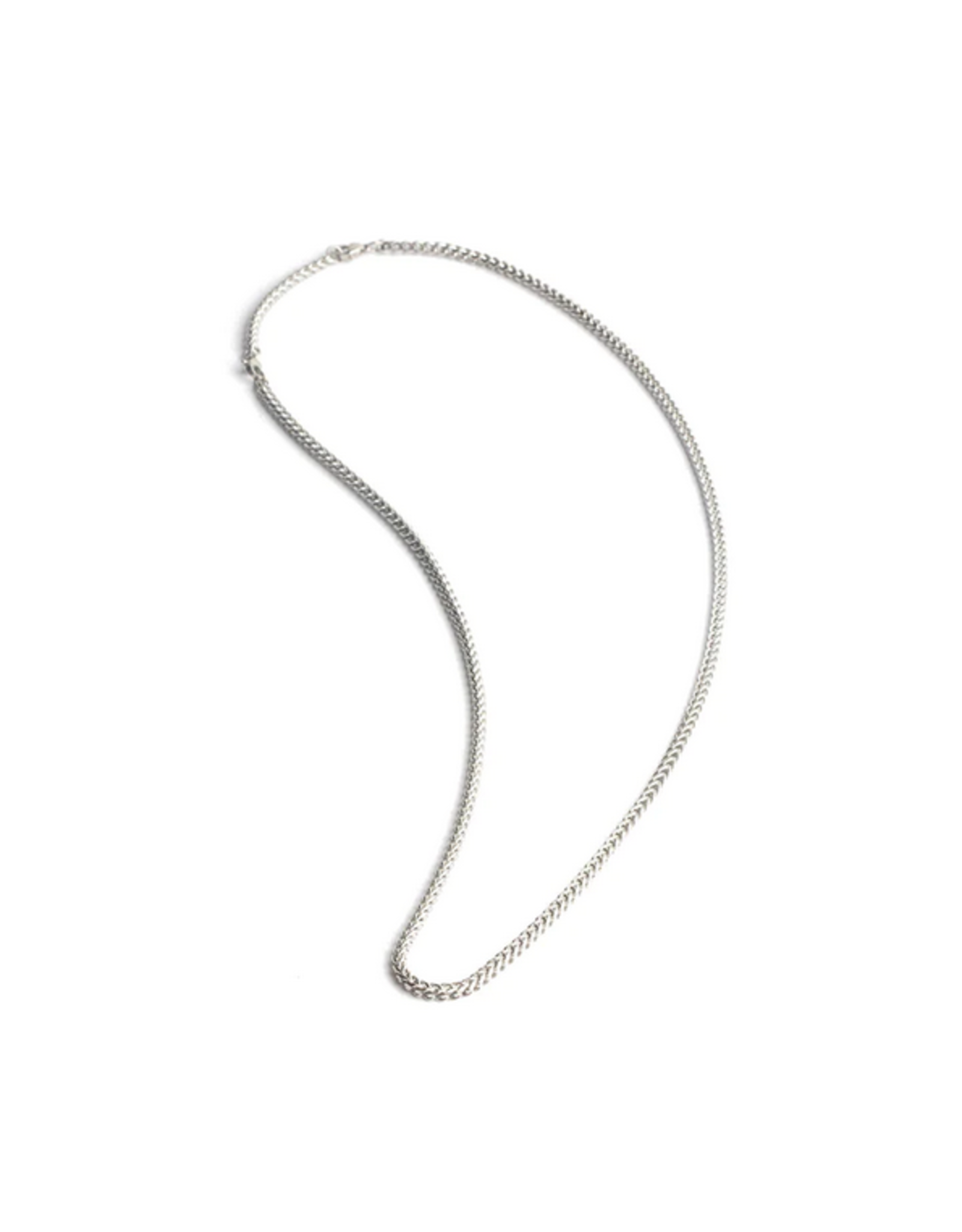 Gemini 3mm Stainless Steel Foxtail Necklace with Silver Plated Finish