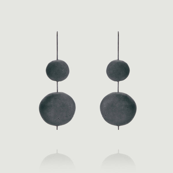 Black Balance Minimalist Concrete Earrings