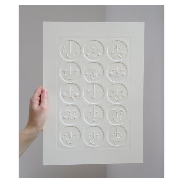 First & Last Faces Embossed Print