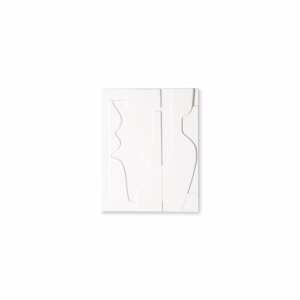 HKliving Abstract White Ceramic Wall Panel