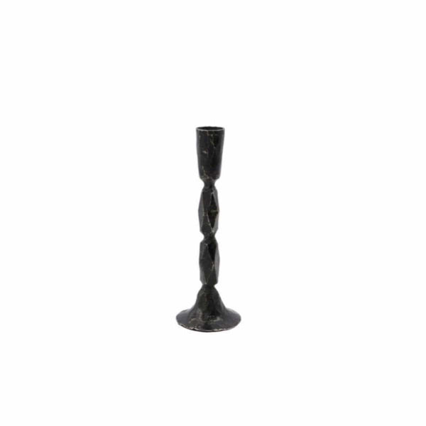 House Doctor Black And Green Tall Metal Candle Holder