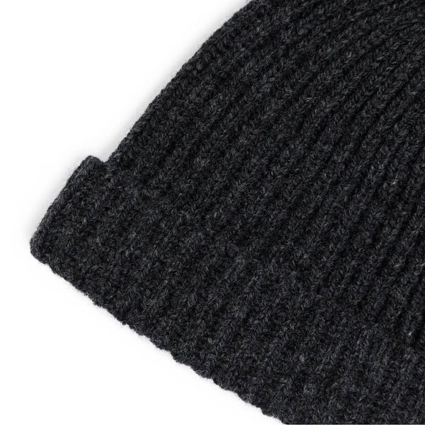 Men's Charcoal Lambswool Fishermans Rib Short Fingerless Gloves - Jo  Cranston