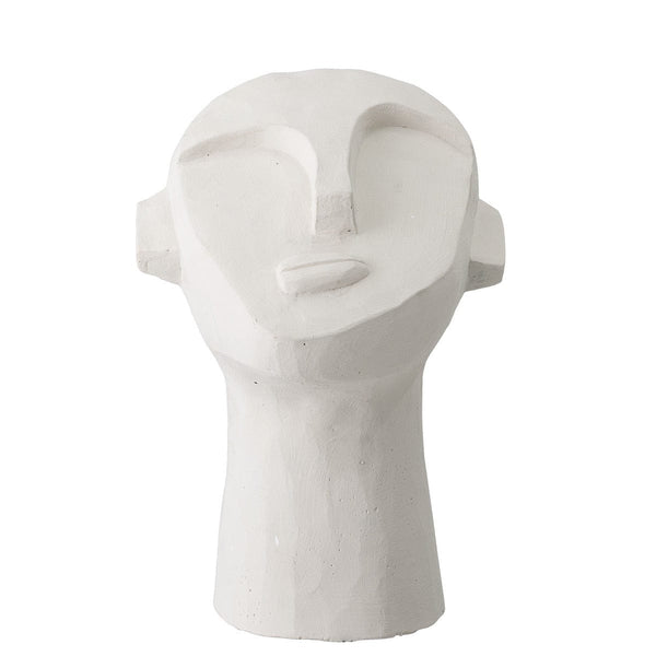 Bloomingville White Cement Decorative Head Statue