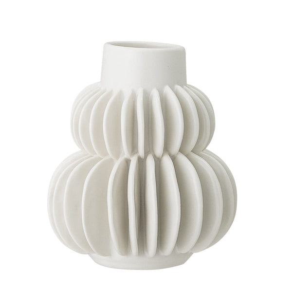 White Fanned Nature Inspired Vase