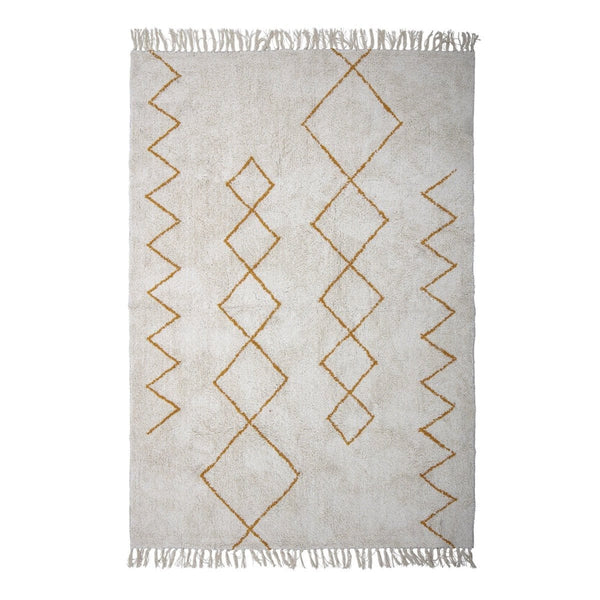 Yellow Zig Zag Cotton Rug