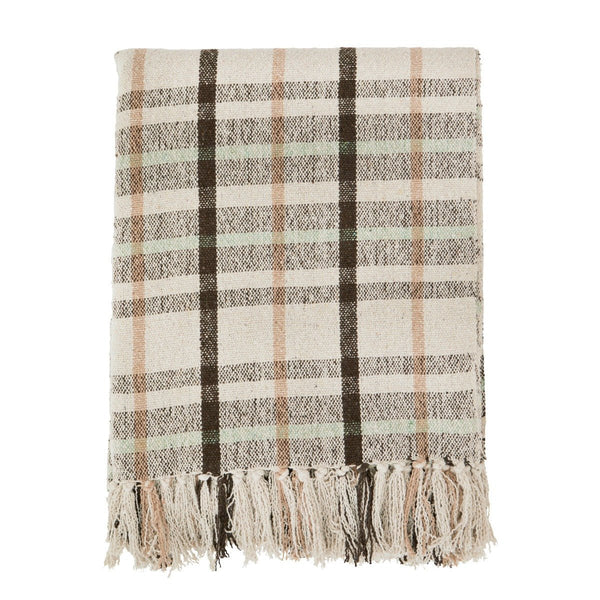 Checked Recycled Cotton Throw