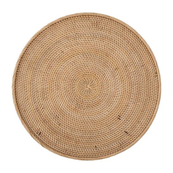 Large Round Woven Rattan Tray