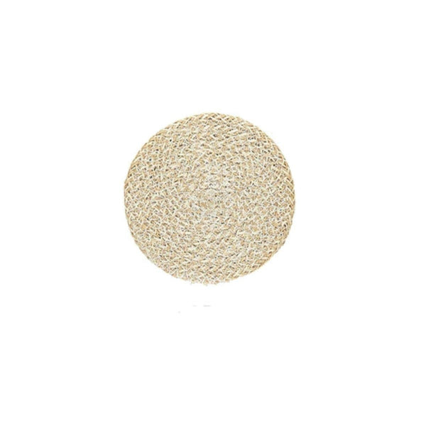 Set Of Four Round Woven Jute Coasters