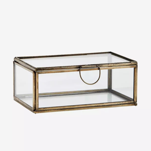 Madam Stoltz Glass and Brass Decorative Box